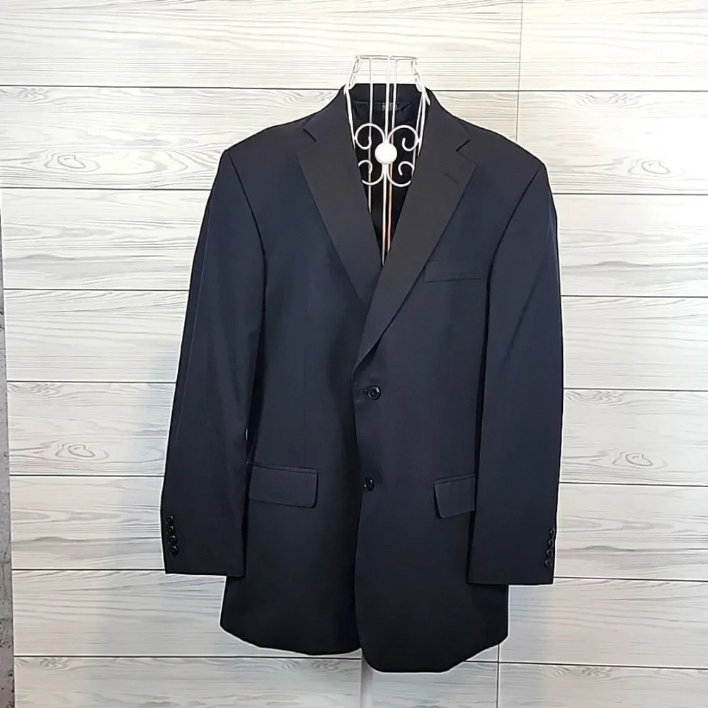 Haggar black suit jacket single breasted Size 44L